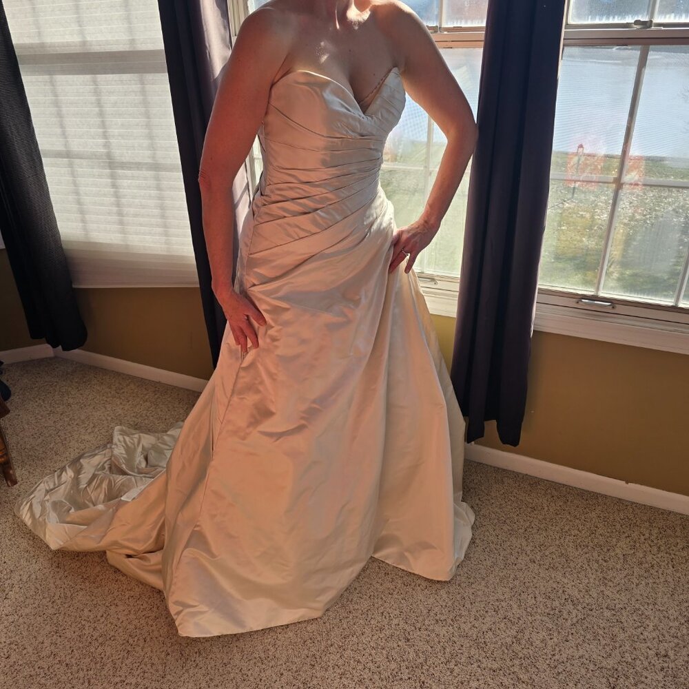 Casablanca Couture Bridal Dress Style B041 Amare Size 12 Champagne 100% silk - Picture 4 of 11